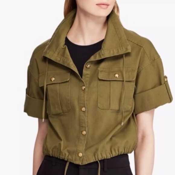Lauren Ralph Lauren Jackets & Blazers - Lauren Ralph Lauren Olive Cropped Utility Jacket size 12